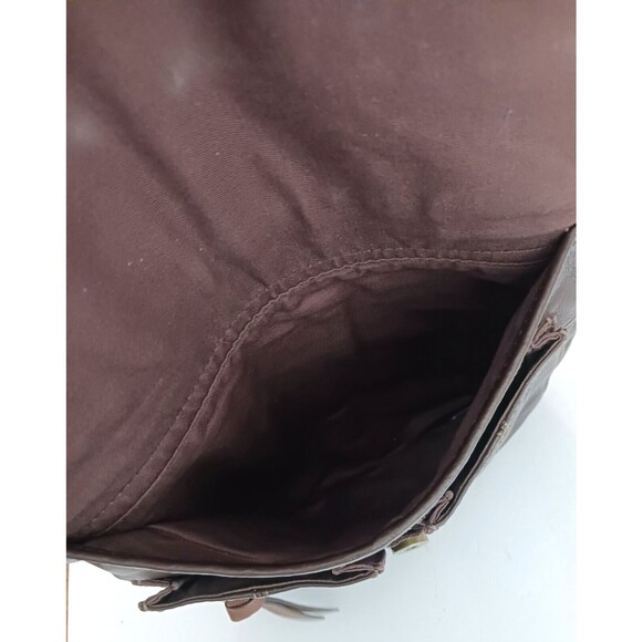 Fossil Morgan Traveler Brown Pebbled Leather Crossbody Lg Messenger Bag - Picture 10 of 11